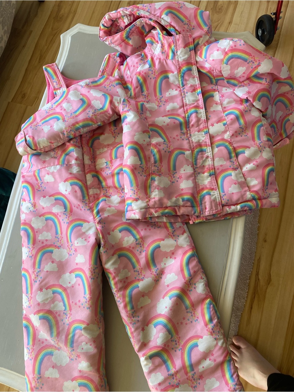 The Children's Place Pink Rainbow Print snowsuit